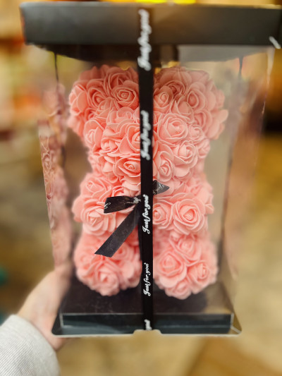 Ours « Coeur Passion » en roses