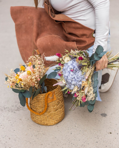 Lady Blue – Bouquet romantique en fleurs séchées