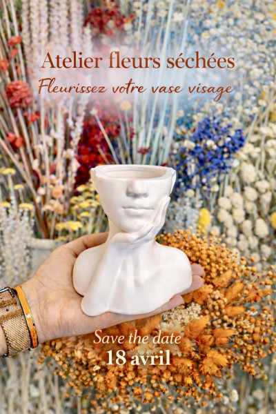 Atelier fleurs séchées – Vase visage