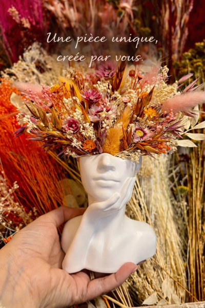 Atelier fleurs séchées – Vase visage