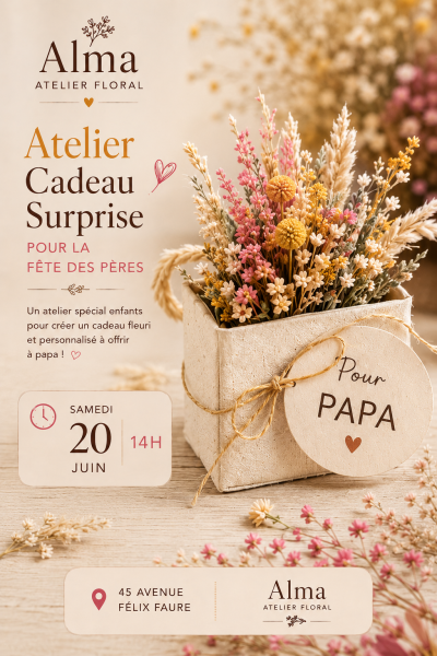 Atelier Spécial Fête des Pères - Cadeau surprise en fleurs séchées