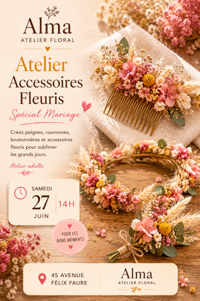 Atelier Accessoires Fleuris en Fleurs Séchées