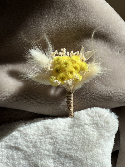 Boutonnière de Marié Corsica Immortelle