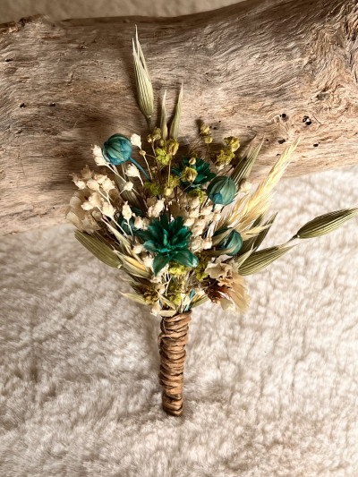 Boutonnière de Marié Émeraude