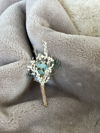 Boutonnière de Marié Turquoise