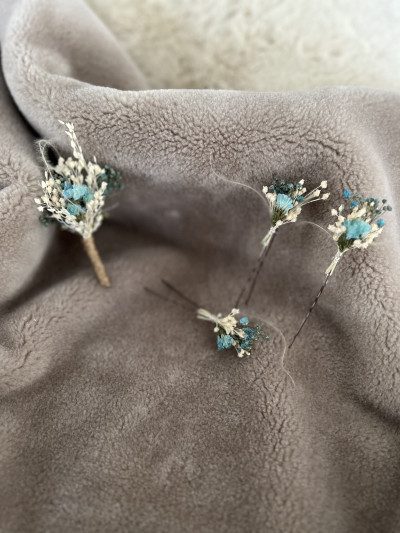 Boutonnière de Marié Turquoise